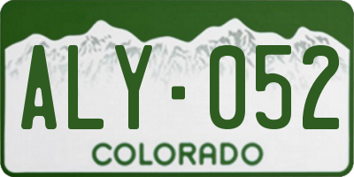 CO license plate ALY052