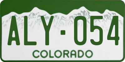 CO license plate ALY054