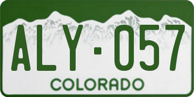 CO license plate ALY057