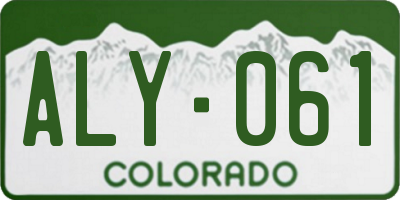 CO license plate ALY061