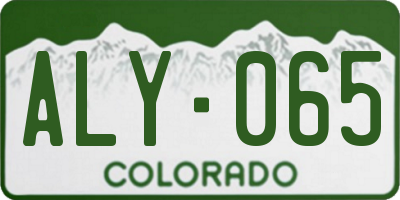 CO license plate ALY065