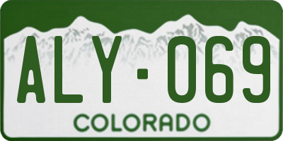 CO license plate ALY069