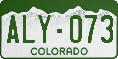 CO license plate ALY073