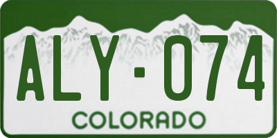 CO license plate ALY074