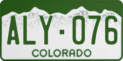 CO license plate ALY076