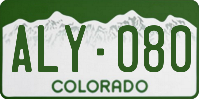 CO license plate ALY080