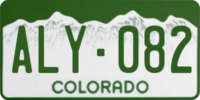 CO license plate ALY082