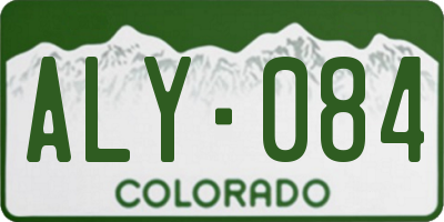 CO license plate ALY084