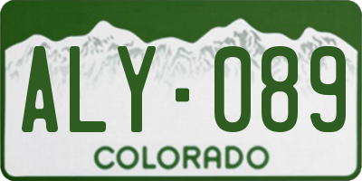CO license plate ALY089