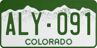 CO license plate ALY091