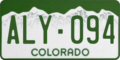 CO license plate ALY094