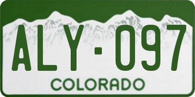 CO license plate ALY097