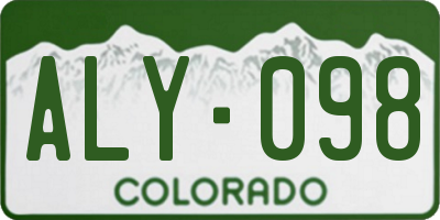 CO license plate ALY098