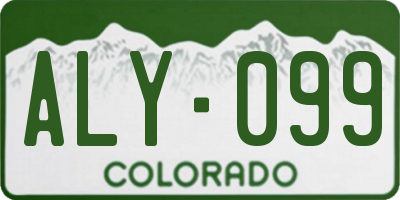 CO license plate ALY099