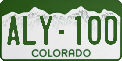 CO license plate ALY100