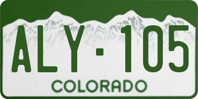 CO license plate ALY105