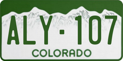 CO license plate ALY107