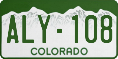 CO license plate ALY108