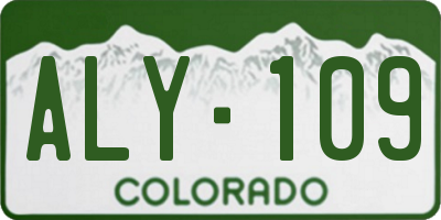 CO license plate ALY109