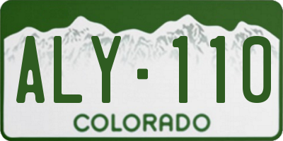 CO license plate ALY110