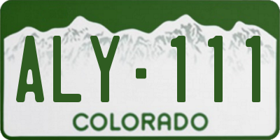CO license plate ALY111