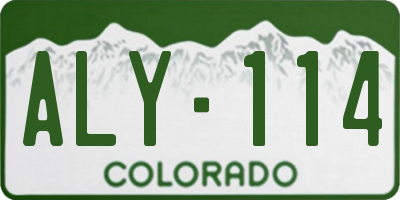 CO license plate ALY114