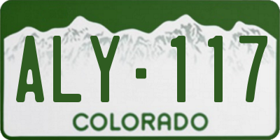 CO license plate ALY117