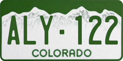CO license plate ALY122