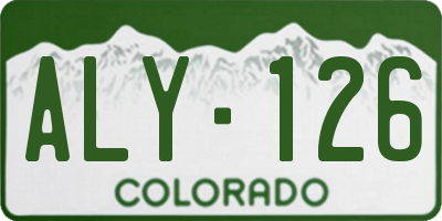 CO license plate ALY126