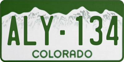 CO license plate ALY134
