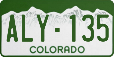 CO license plate ALY135