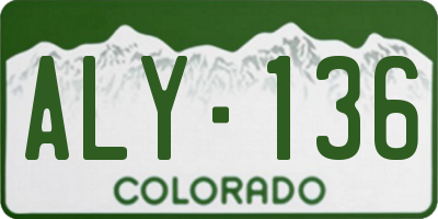 CO license plate ALY136