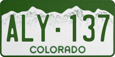 CO license plate ALY137