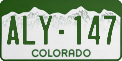CO license plate ALY147
