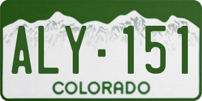 CO license plate ALY151