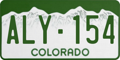 CO license plate ALY154