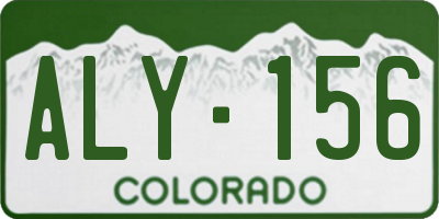 CO license plate ALY156