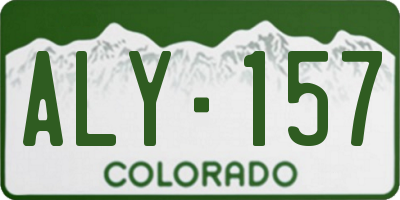 CO license plate ALY157