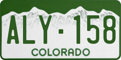 CO license plate ALY158