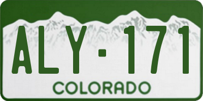 CO license plate ALY171