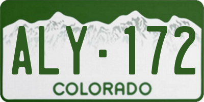 CO license plate ALY172