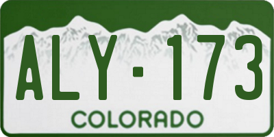 CO license plate ALY173