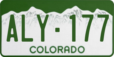 CO license plate ALY177