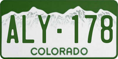 CO license plate ALY178
