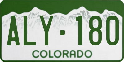 CO license plate ALY180