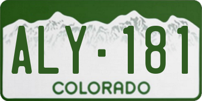 CO license plate ALY181
