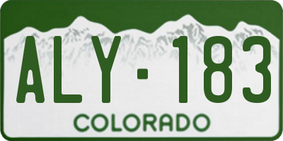 CO license plate ALY183