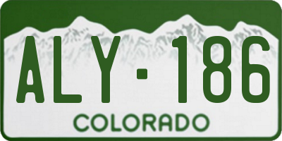 CO license plate ALY186