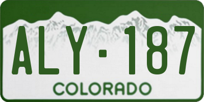 CO license plate ALY187