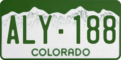 CO license plate ALY188
